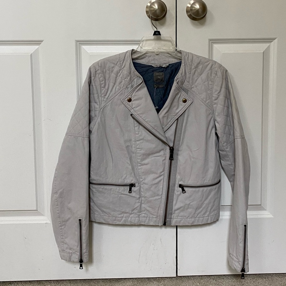 GAP Asymmetrical Zip Gray Moto Jacket